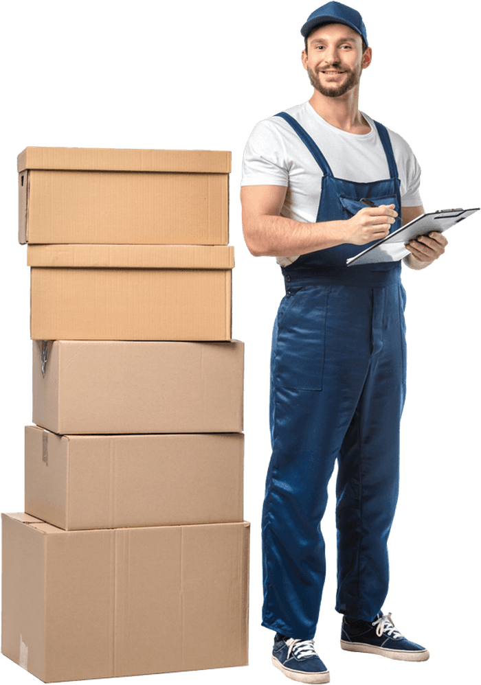 A friendly Naqla Movers crew member ready to help with your move